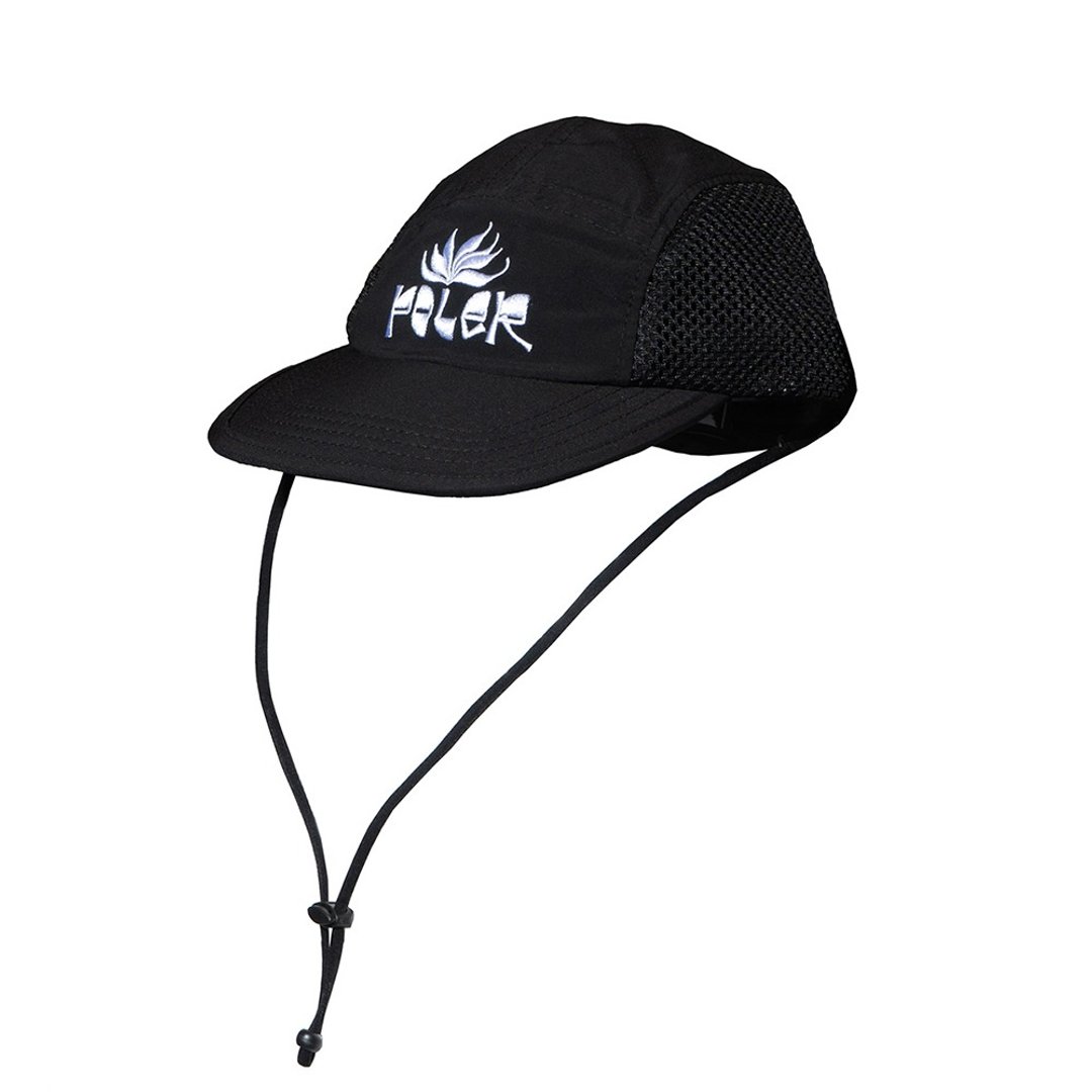 日本限定 POLER 2WAY DRAWCORD SURF CAP 防晒透气五片帽 黑色 - 帽子 - 其他材质 黑色