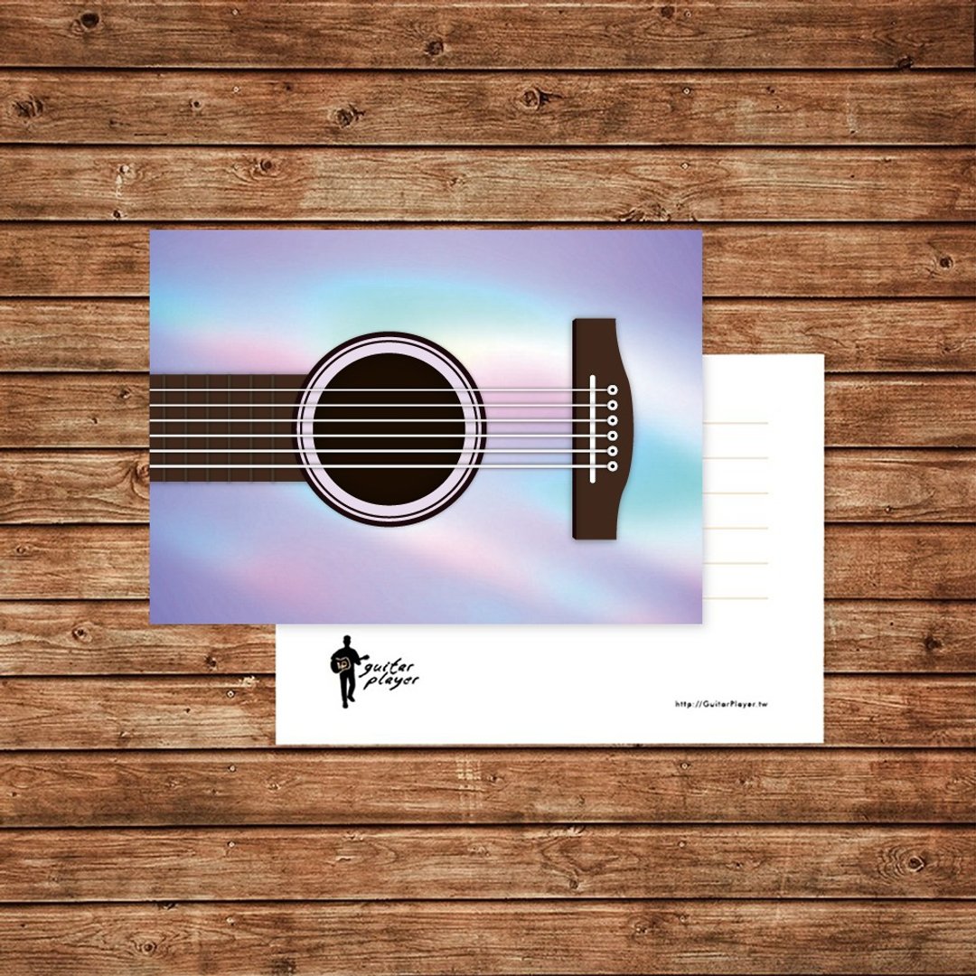 Guitar Player 金属渐层吉他明信片 音乐 卡片 礼物 - 卡片/明信片 - 纸 多色