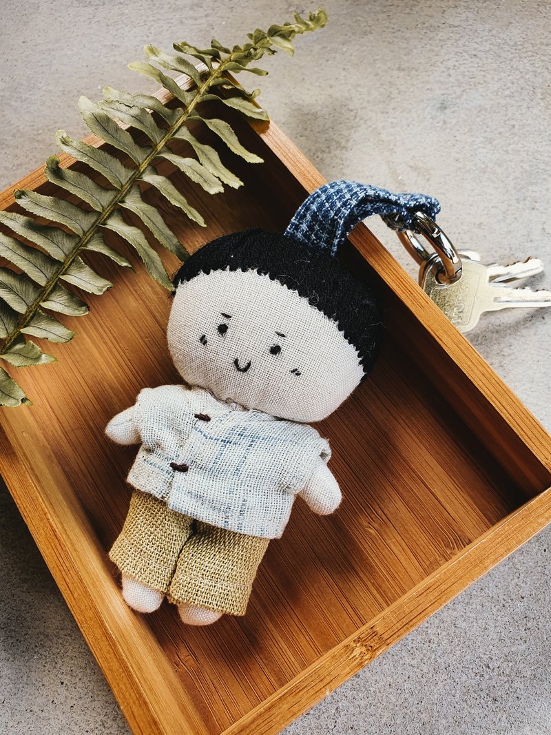 Dek pinto Key chain - 吊饰 - 棉．麻 蓝色