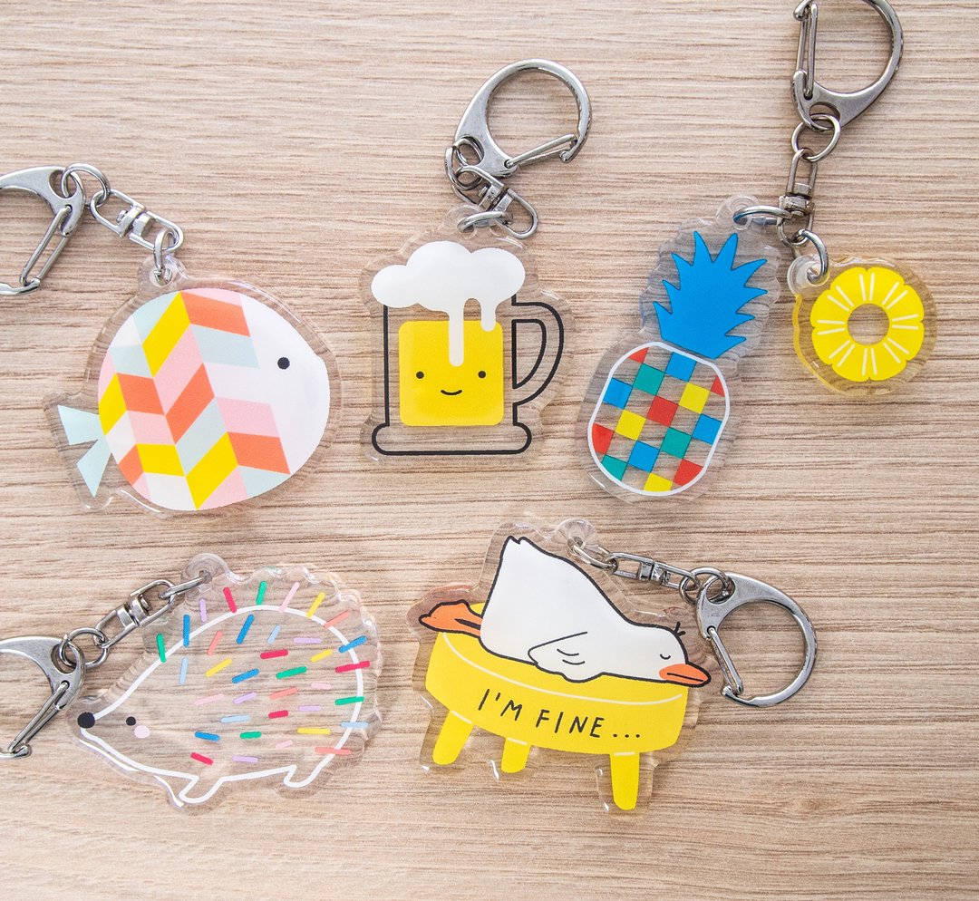Acrylic Keychain - A (壓克力吊飾  / 鑰匙圈 / 鑰匙扣) - 钥匙链/钥匙包 - 其他金属 多色