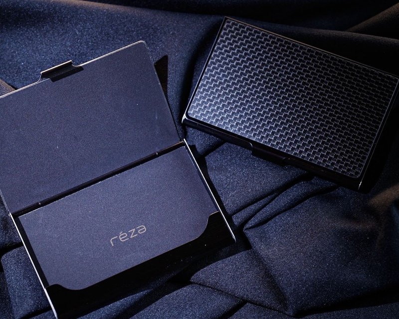 碳纤维名片盒 石墨黑不锈钢材质(1K平织纹路) - 名片夹/名片盒 - 碳纤维 