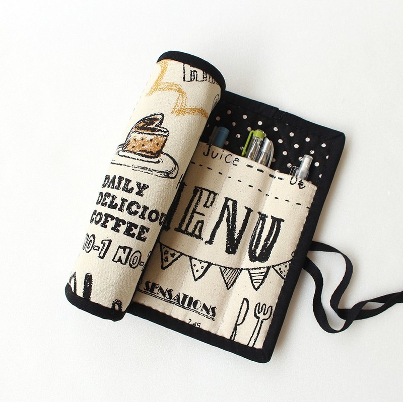 英文字设计风格卷式笔袋/铅笔盒 - 铅笔盒/笔袋 - 棉．麻 