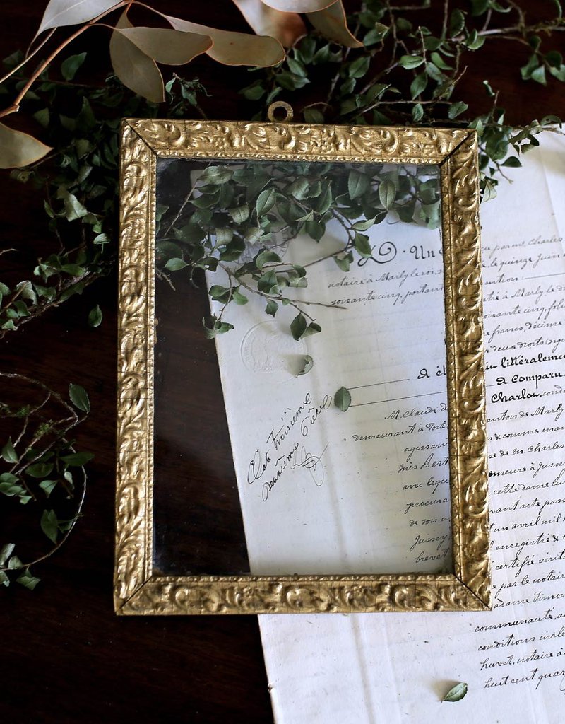 法国19th 古董玻璃框 古董框 相框 - 其他 - 其他材质 金色