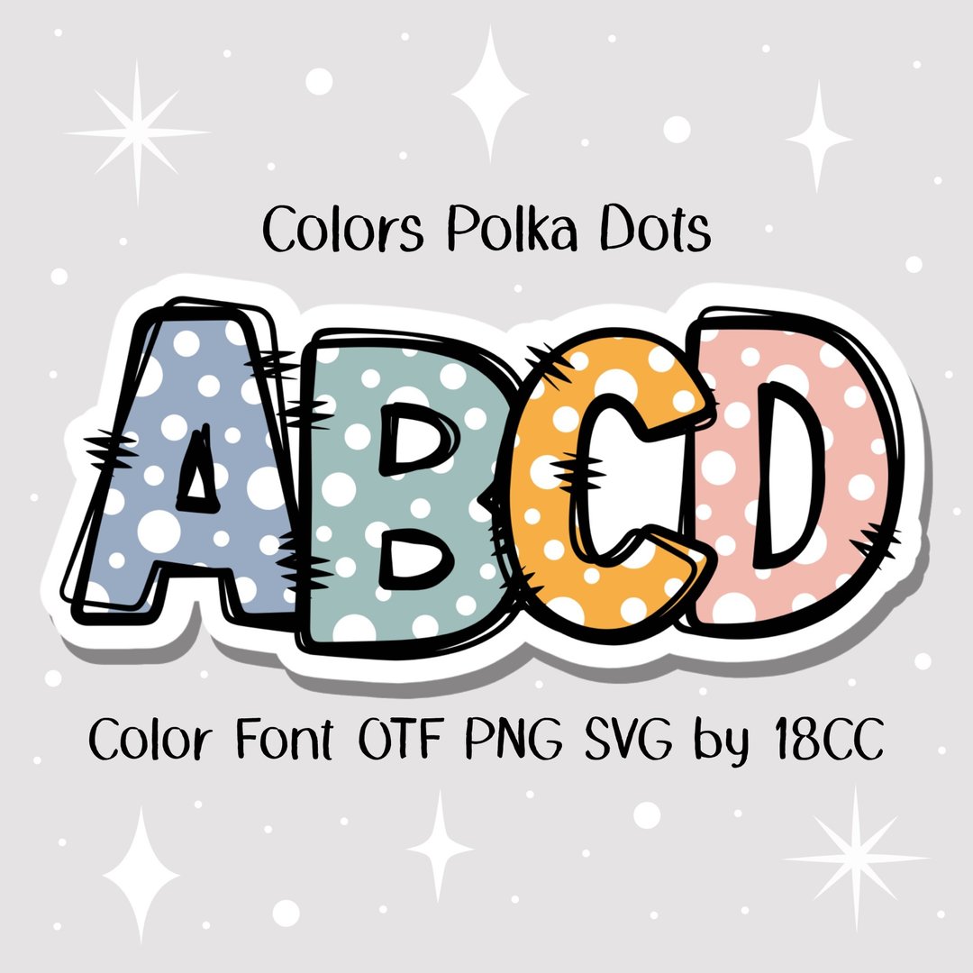 颜色 圆点 OTF PNG SVG - 字体设计 - 其他材质 