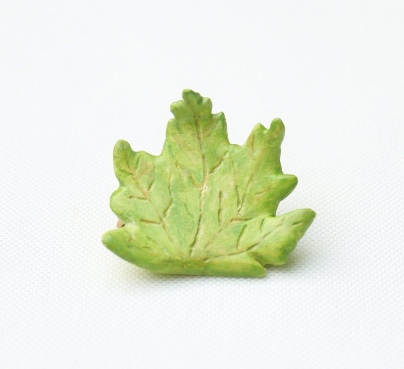 枫叶(绿) 胸针/ 森林系 - 胸针 - 粘土 绿色