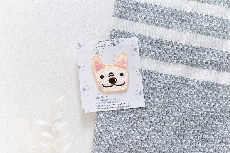 法斗狗狗维特 刺绣布贴 - 贴纸 - 绣线 