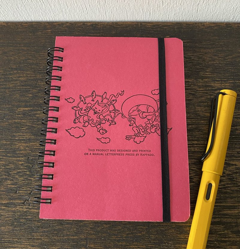 【预售】2026 A6 附日程活页笔记本 风神雷神 荧光粉 - 笔记本/手帐 - 纸 粉红色