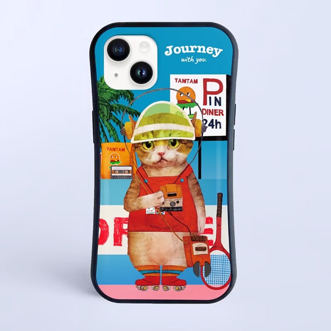 Journey with you 80s / 耐冲击握把 iPhone 手机壳 - 手机壳/手机套 - 塑料 白色