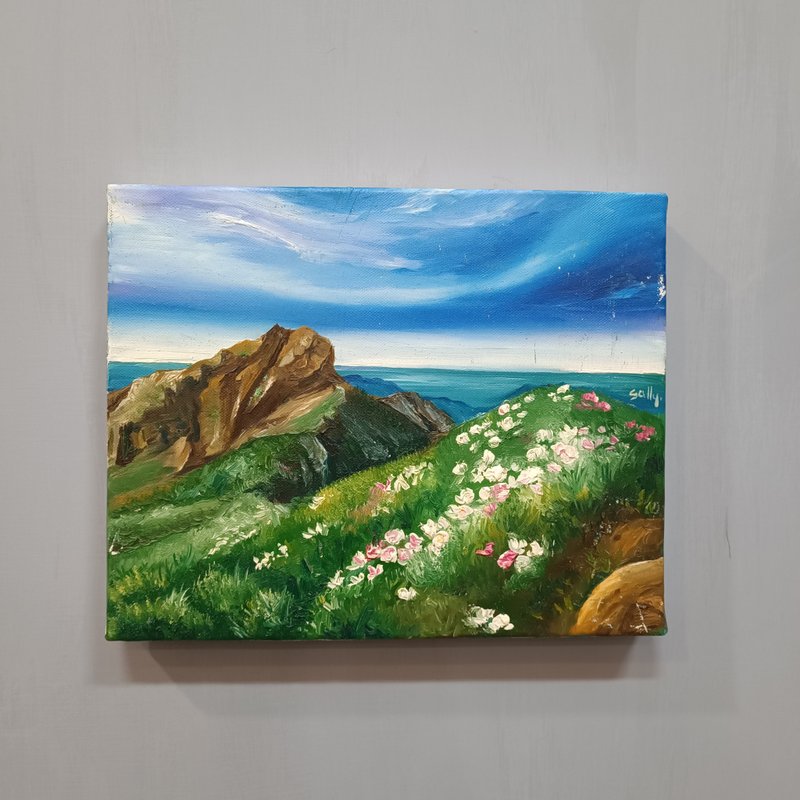 玉山一角-油画作品 展示品 教案样本 换季出清 海洋油画 - 海报/装饰画/版画 - 颜料 