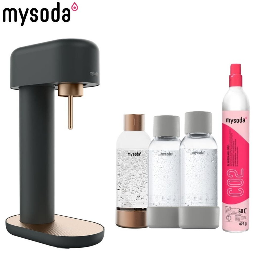 芬兰【mysoda】Ruby铝合金气泡水机-古铜黑 赠0.5L水瓶2入组 - 厨房家电 - 铝合金 黑色