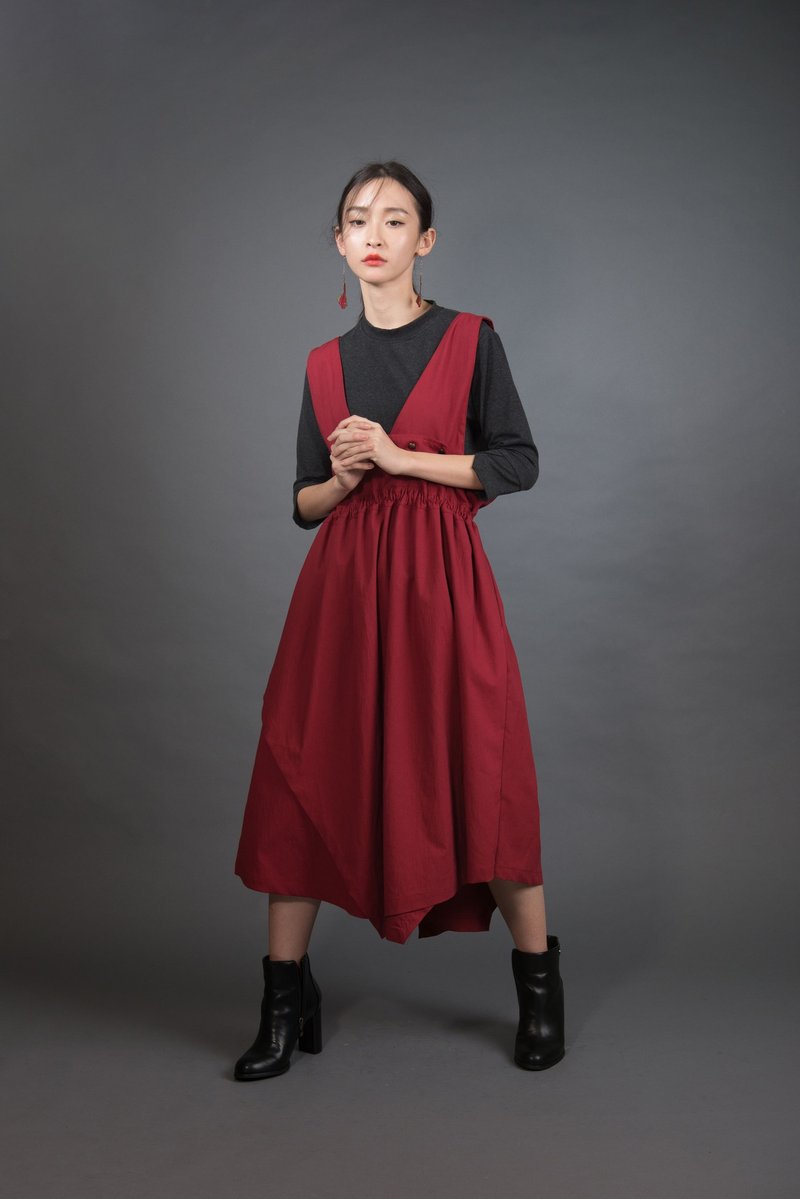 红花之瓣 - 洋装/连衣裙 - 棉．麻 红色