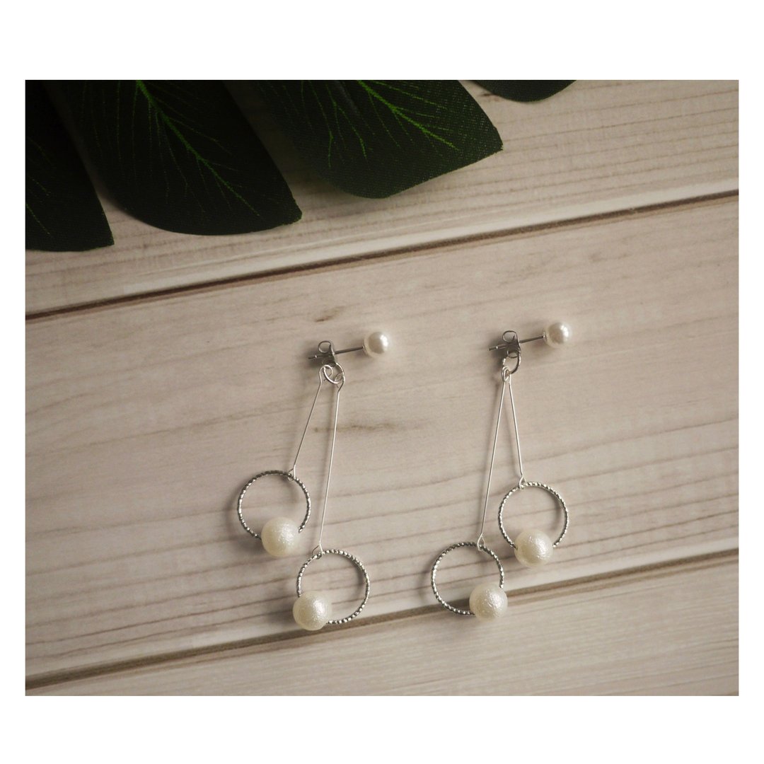 彗星 | 两戴式 | 穿式耳环 | 银针 | pierced earrings | two way - 耳环/耳夹 - 其他材质 银色