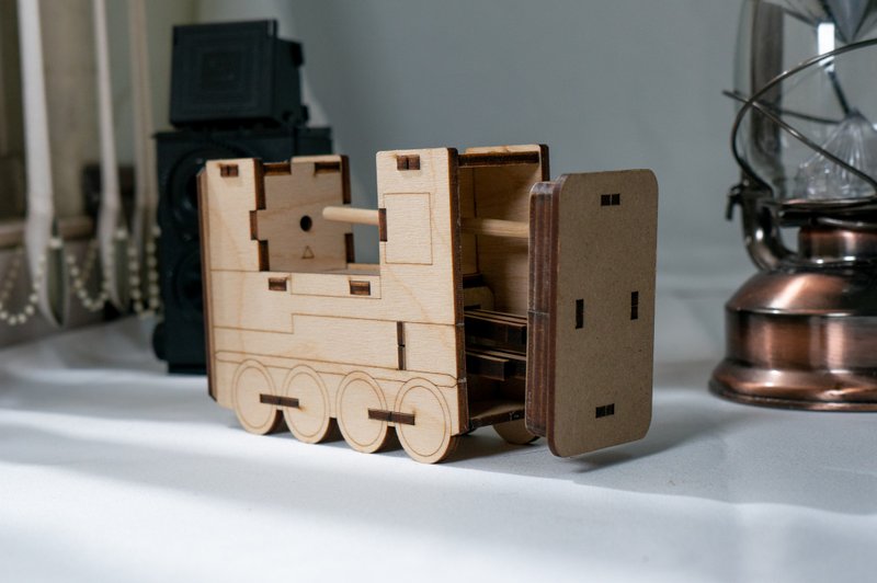 【趣味古锁】小火车簧片锁 | 迷宫锁 - 木工/竹艺/纸艺 - 木头 咖啡色