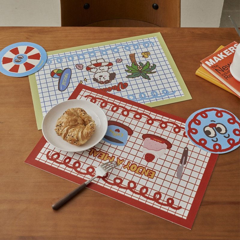 美味下午茶系列异形杯垫 防滑隔热皮革餐垫 - 杯垫 - 人造皮革 