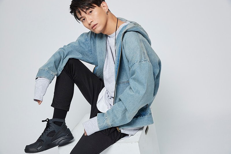 牛仔帽T外套#8758 - 男装外套 - 棉．麻 蓝色