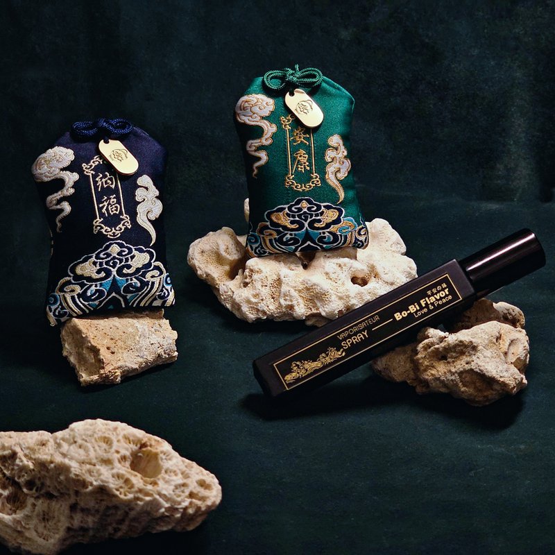 平安の味【安康】【纳福】│疗愈净化香囊组合│艾草圣木莲花香调 - 香薰/精油/线香 - 精油 