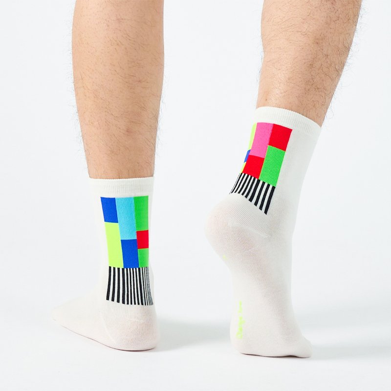 我睡着了 中筒袜 - 白(F) - 袜子 - 棉．麻 白色