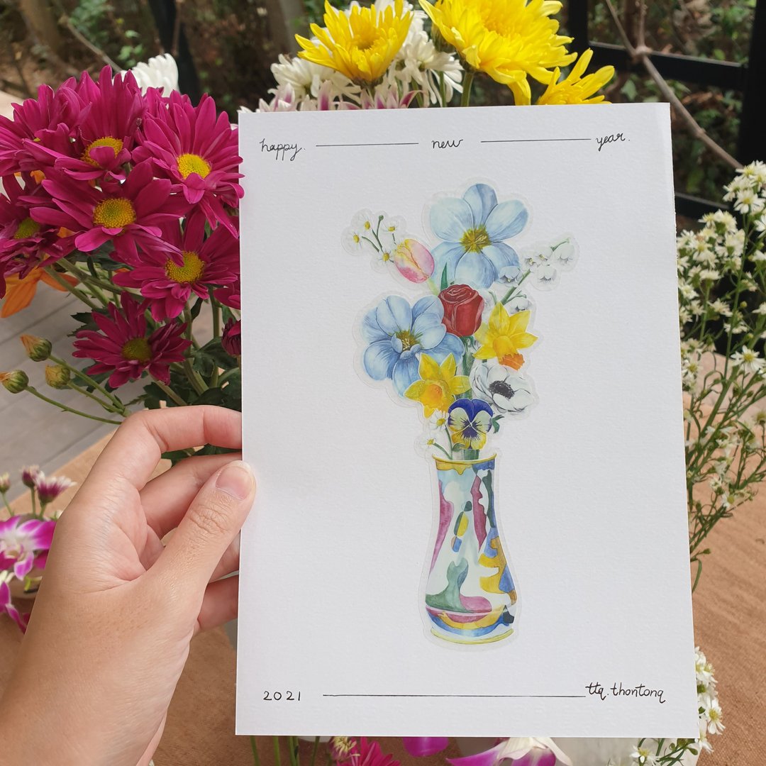 订制情人节花艺师贴纸 (10入) - 贴纸 - 塑料 多色
