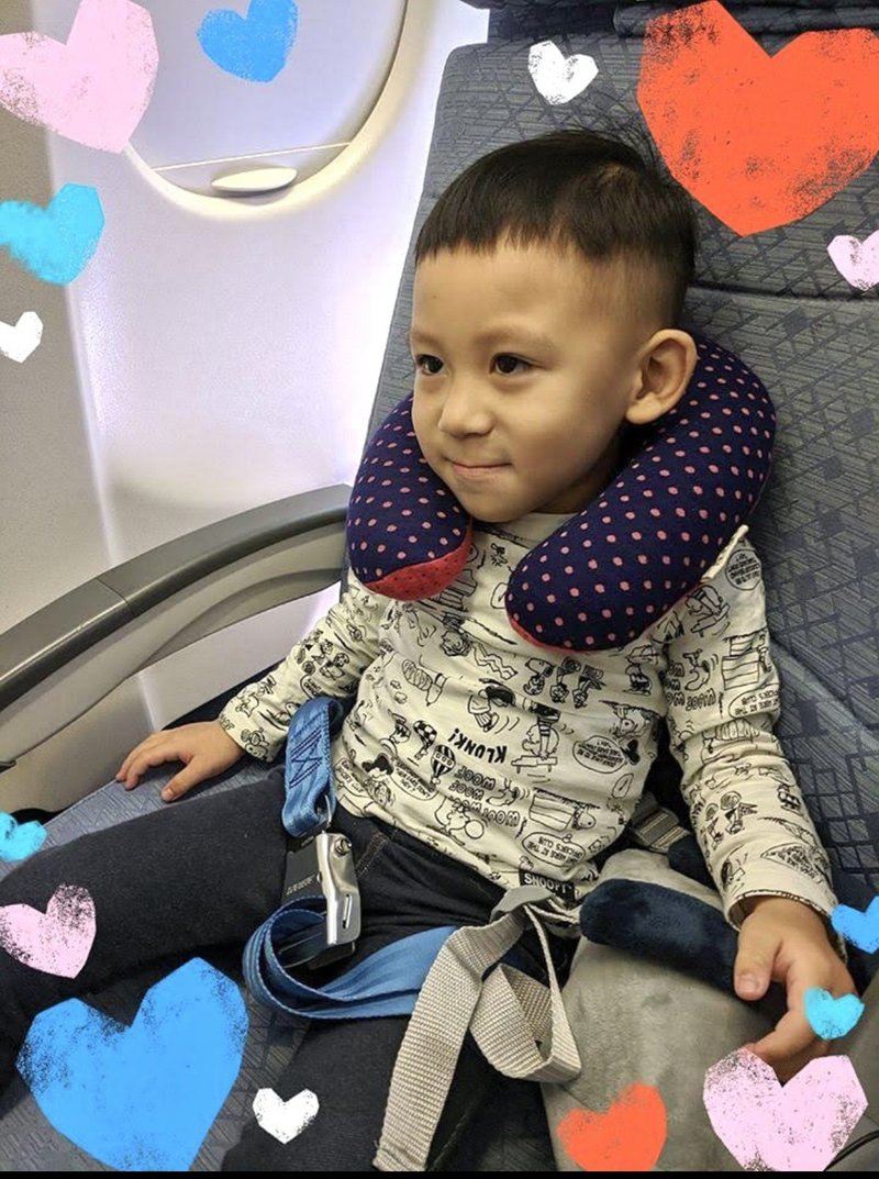 波点迷你充气颈枕 - 小孩专用 - 海军蓝色 - 枕头/抱枕 - 棉．麻 蓝色