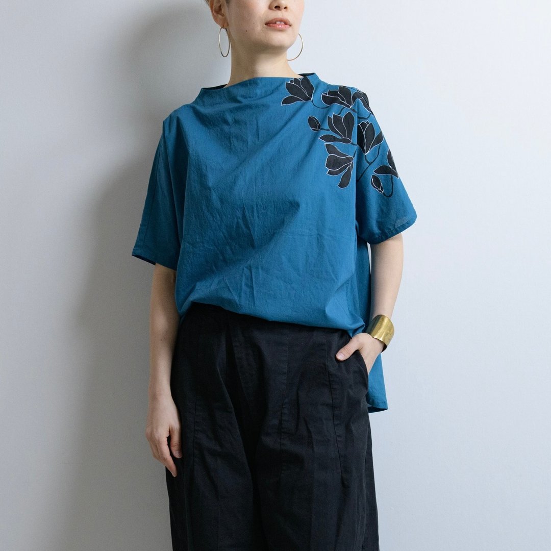 圆领T恤衬衫【手绘木兰】 - 女装衬衫 - 棉 绿色