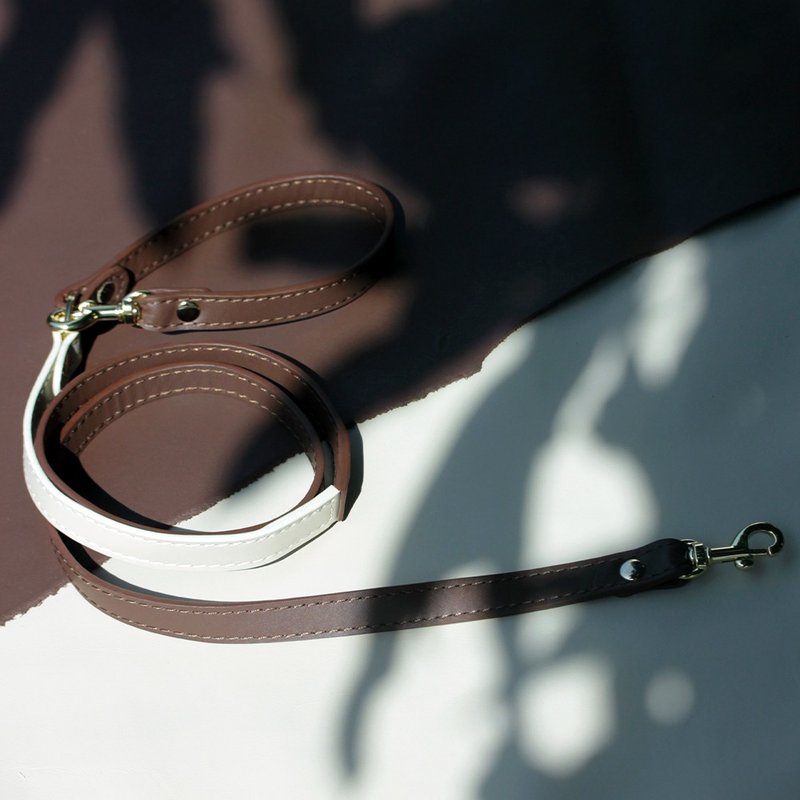 皮肤宠物皮带，深棕色，真皮软皮，狗皮带，猫皮带 - 项圈/牵绳 - 真皮 咖啡色