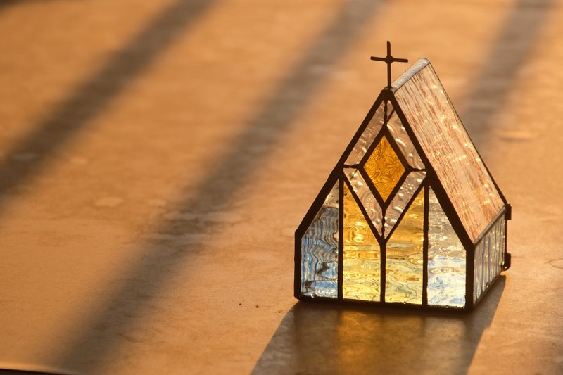 仰望 手工玻璃教堂建筑 欧式储物装饰氛围礼品摆件 - 摆饰 - 玻璃 