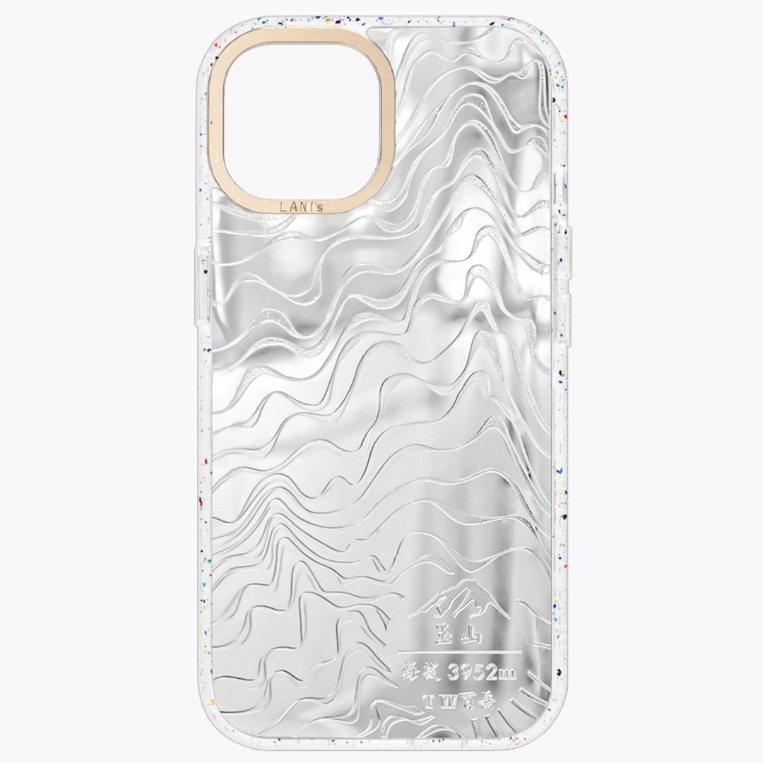 台湾百岳 玉山 镜面壳 磁吸版透彩框 iPhone 16 15 14 13 Pro Max - 手机壳/手机套 - 环保材料 银色