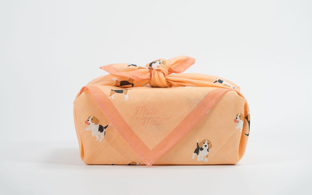 Beagle Linen Wraps, Furoshiki, Scarf, Shawl, Headscarf, Headband, - 丝巾 - 亚麻 粉红色