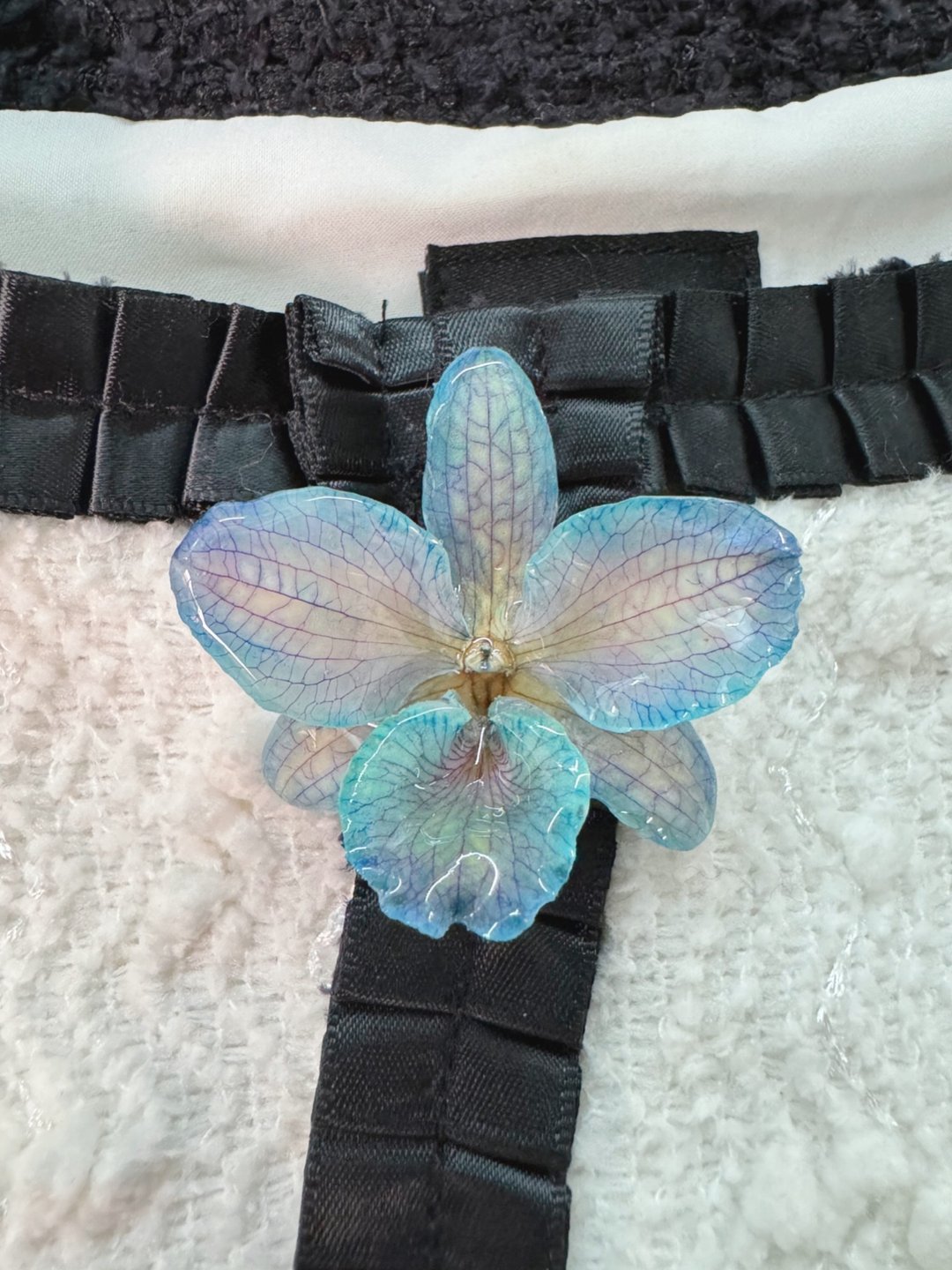 【阿玛斯兰花文创】台湾兰花饰品 /胸针 /水蓝色/谢师礼/生日 - 胸针 - 植物．花 