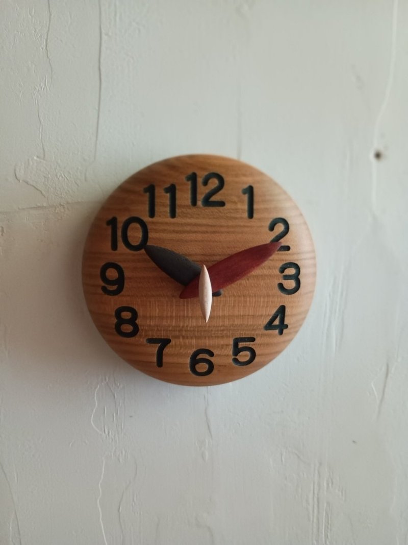 圆润可爱的手作时钟 15 - 时钟/闹钟 - 木头 咖啡色