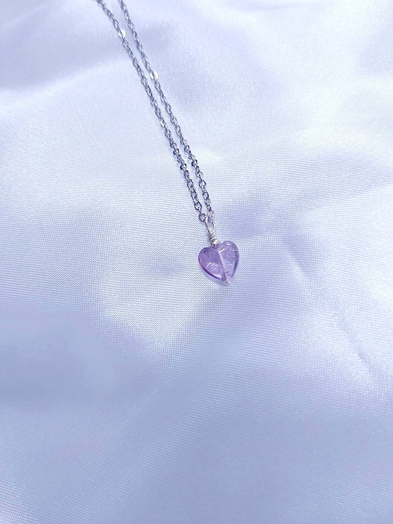 心忱-爱心 紫水晶 项链 - 项链 - 水晶 紫色