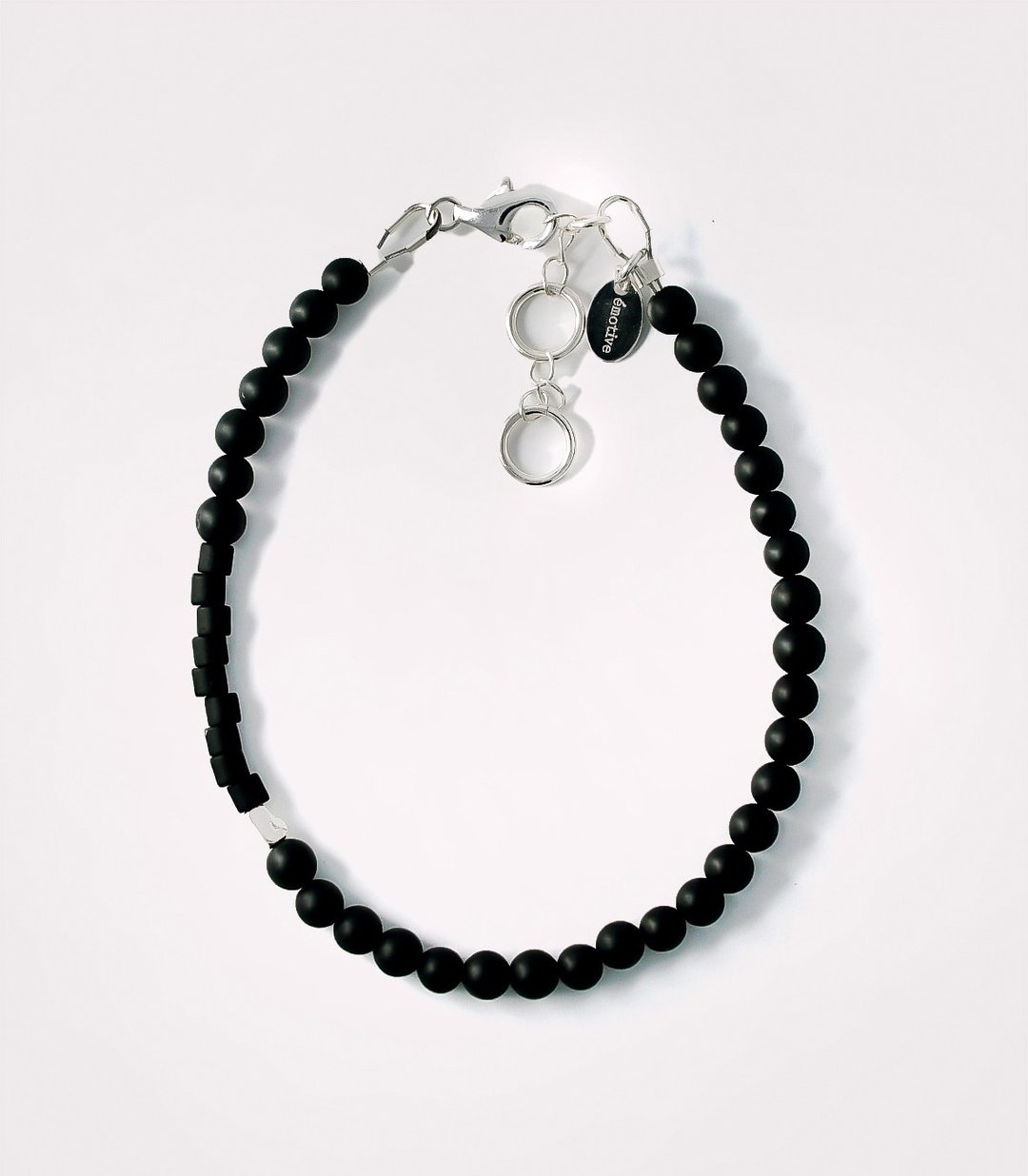 onyx black bracelet - 手链/手环 - 银 黑色