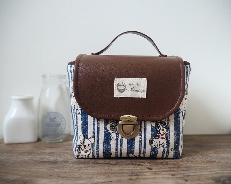 | 大相机包 | 类单小单眼相机包 厚铺棉 (蓝条纹 法斗) BZ70 - 相机包/相机袋 - 棉．麻 蓝色