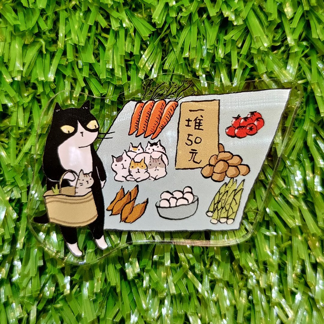 压克力磁铁-菜市场(插画家:猫小姐)(最长边6cm) - 冰箱贴/磁贴 - 压克力 
