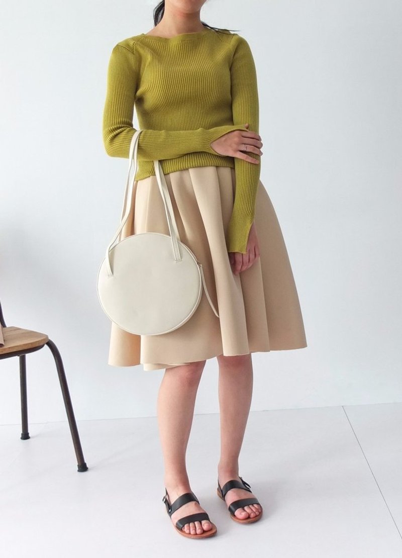 杏色轮廓建筑感A字裙 - 裙子 - 其他材质 