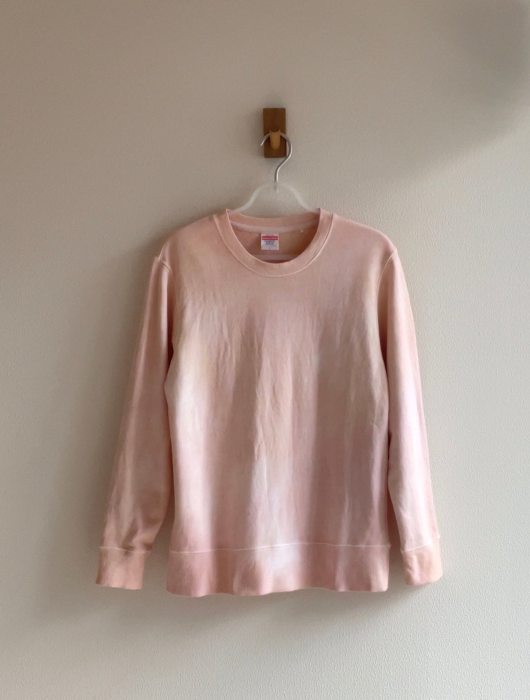 Morning Phase COLOR sweatshirt Mud dyeing MUD dyed - 女装上衣 - 棉 粉红色