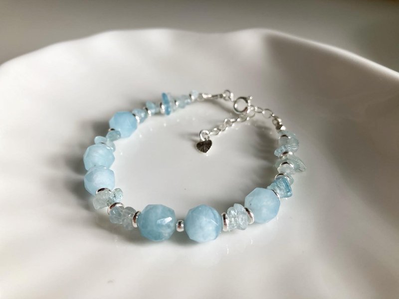 天然海蓝宝水晶手链 稳定情绪/增强沟通能力 - 手链/手环 - 水晶 