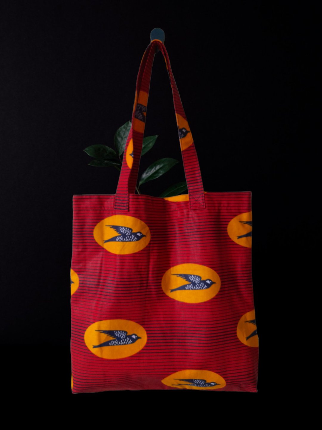 Handmade Summer  African Print Cotton Tote Bag Ankara - 手提包/手提袋 - 棉 红色