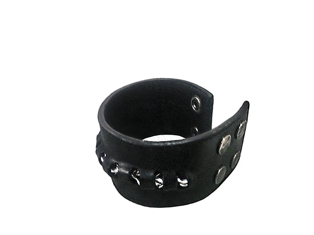 Black shadow chain leather bracelet - 手链/手环 - 真皮 黑色