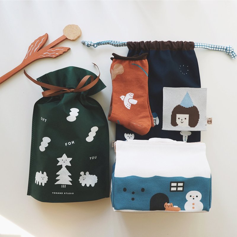 圣诞限定交换礼物 / 大 / 卫生纸套+袜子+杯垫+大束口袋 - 其他 - 纸 多色