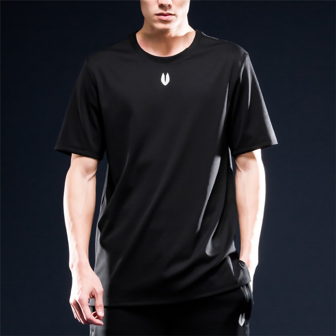 Origin Airness InstaDRY空心瞬干 机能T恤 - 1/3袖 - 黑 - 男装运动衣 - 聚酯纤维 