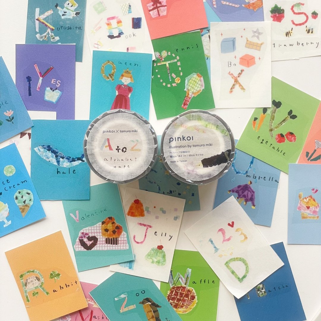A to Z ~alphabet tape~ | Pinkoi × Tamura Miki 联名 PET 胶带 - 纸胶带 - 纸 白色