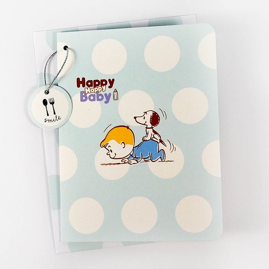 Snoopy 祝福给小男孩宝宝【Hallmark 立体卡片 宝贝贺喜】 - 卡片/明信片 - 纸 蓝色