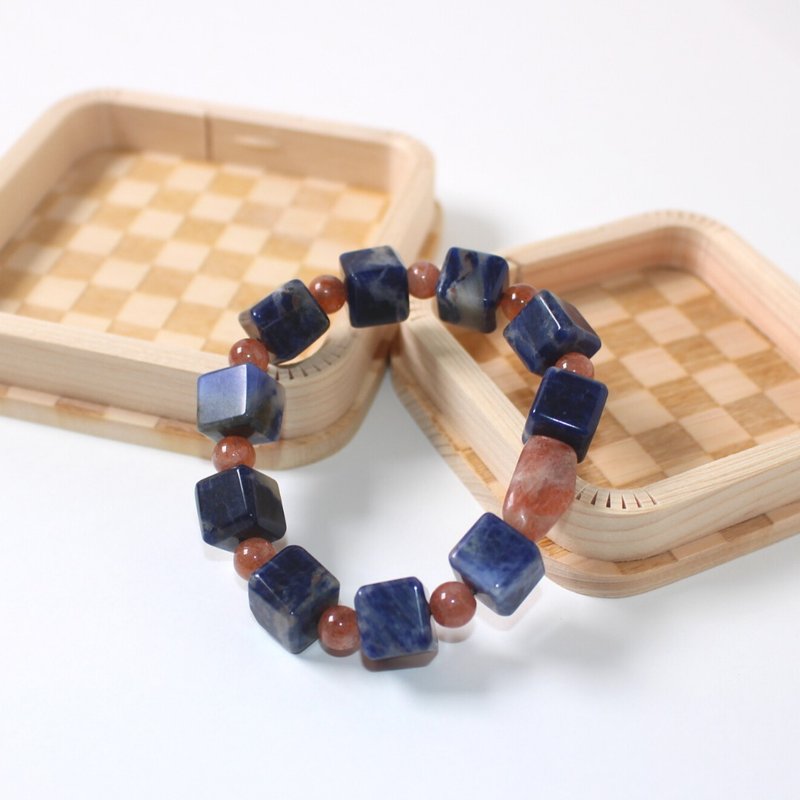 080605七轮调和手串/金太阳蓝纹石/天然/手链/水晶/能量石/原生态 - 手链/手环 - 水晶 多色