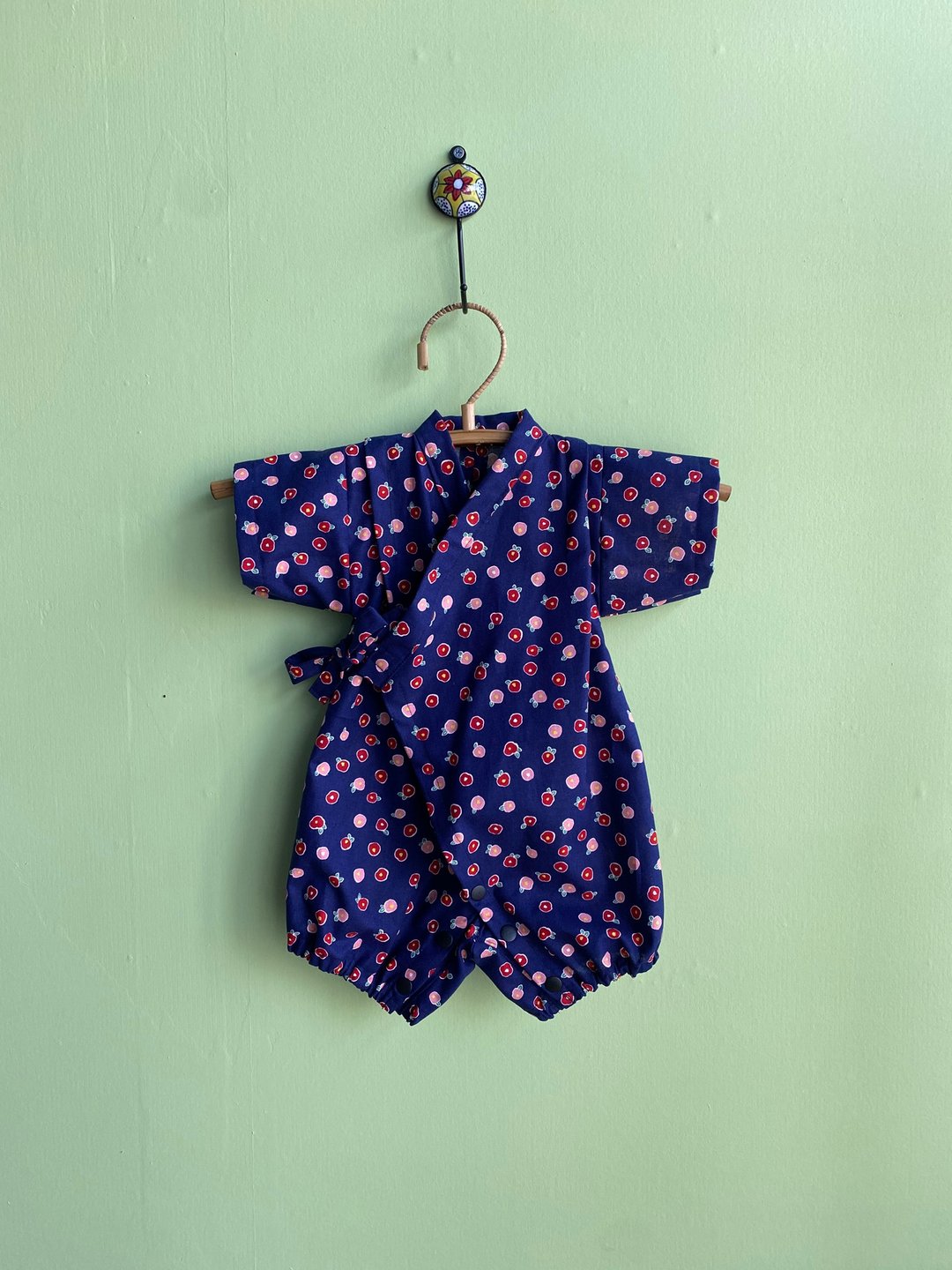 Baby jinbei Japanese baby jinbei 70cm - 满月礼盒 - 棉 蓝色