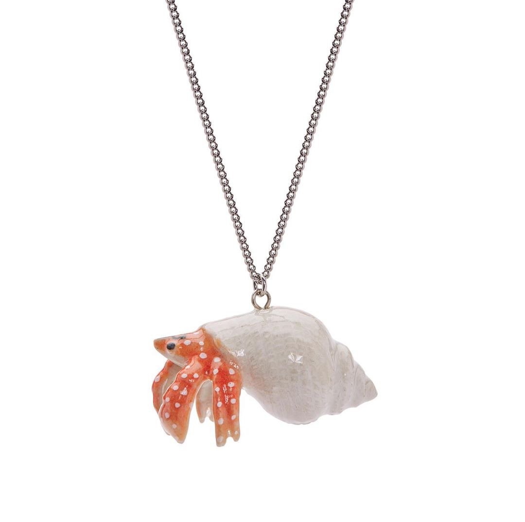 AndMary 手绘瓷项链-寄居蟹 礼盒装 Hermit Crab  Necklace - 项链 - 瓷 白色
