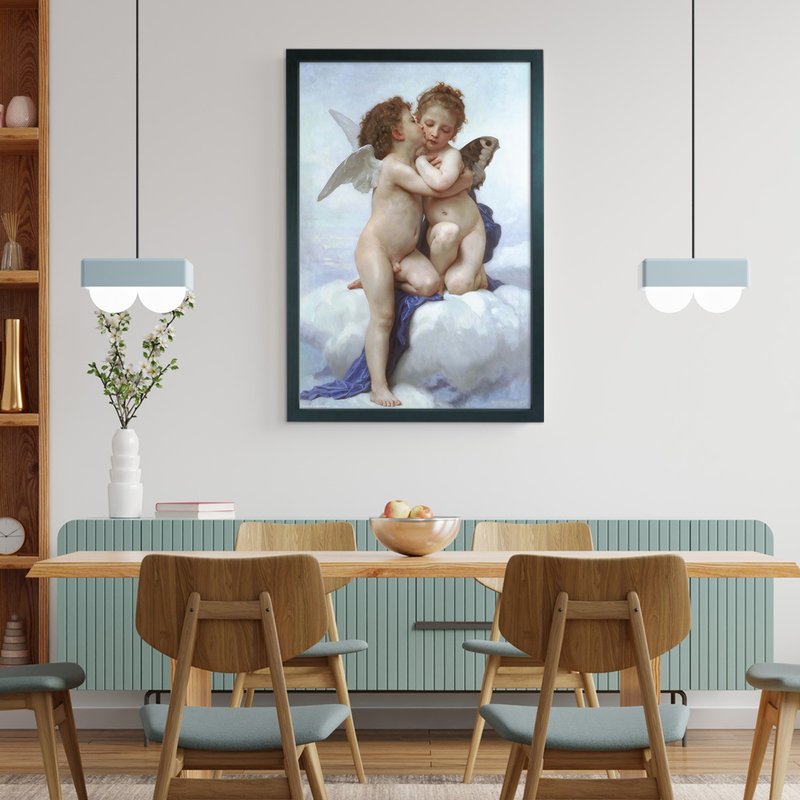 【孩童期的邱比特与普赛】鲍格雷奥/画芯/博物馆级艺术微喷/复制 - 海报/装饰画/版画 - 纸 蓝色