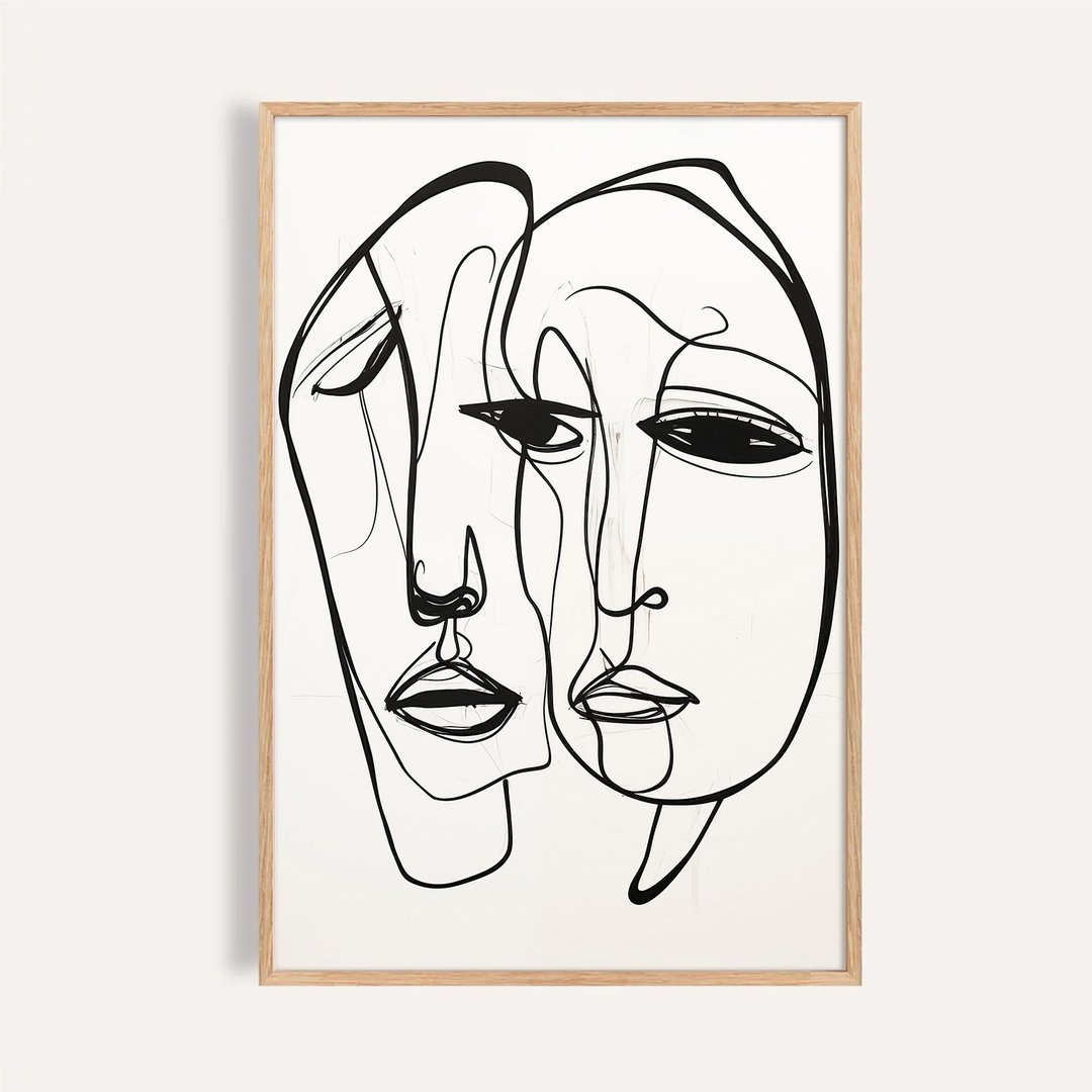 交织之面 Faces in Connection / 现代极简抽象人物挂画 - 海报/装饰画/版画 - 纸 