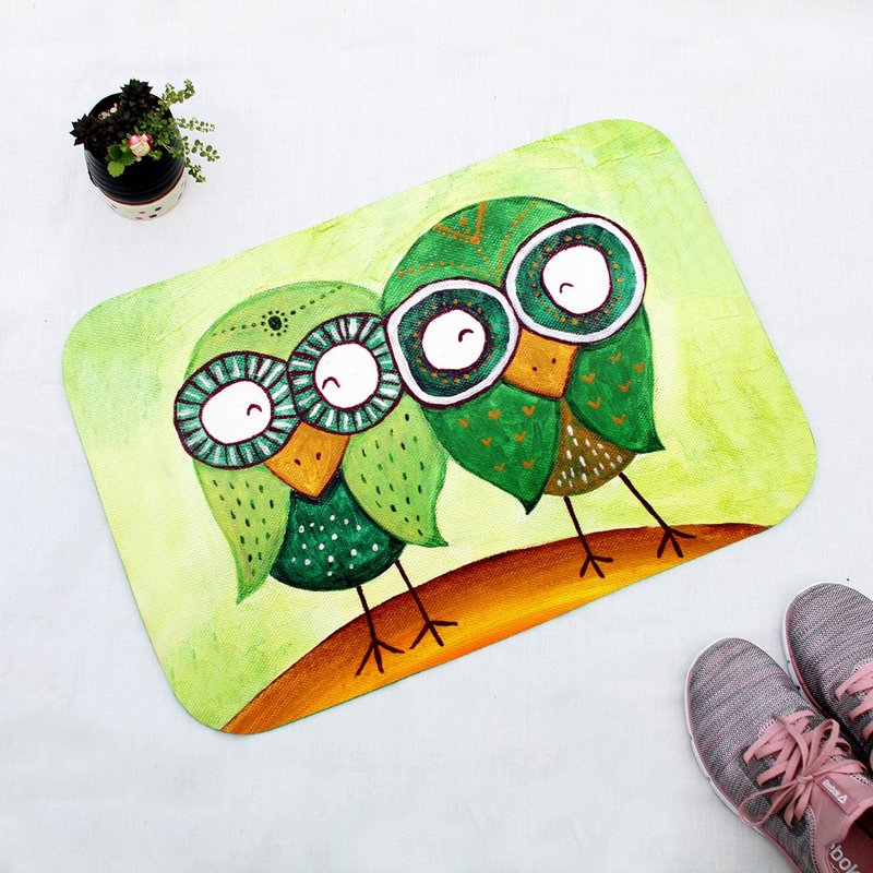 地垫-彩虹猫头鹰 - 地垫/地毯 - 聚酯纤维 多色
