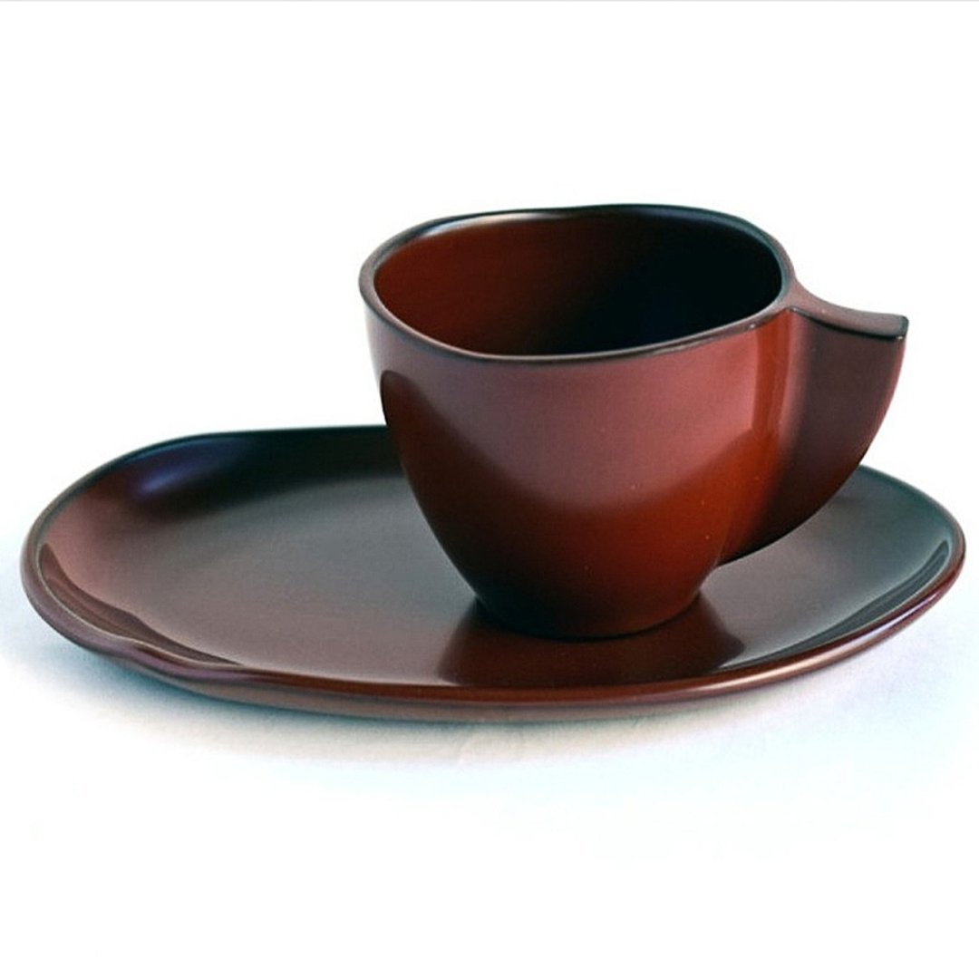 【井助商店】漆器咖啡杯碟套装 | 杯垫 | 茶杯 | 小碟 | 礼物 - 酒杯/酒器 - 木头 